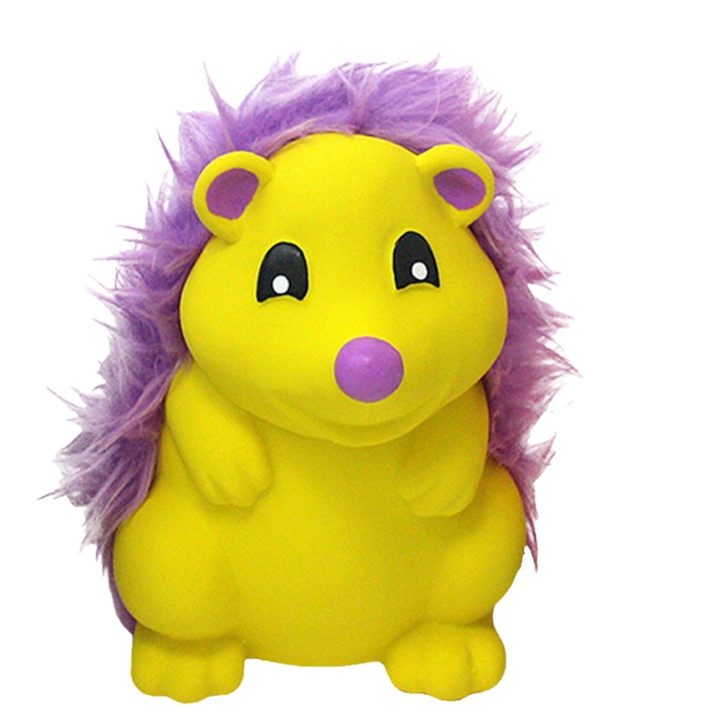 Multipet Latex & Fur Hedgehog 4.5" Dog Toy Fun Soft Feel Squeaky